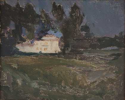 北方研究（白夜）`Northern Studies (The White Night) (1908) by Jan Ciągliński