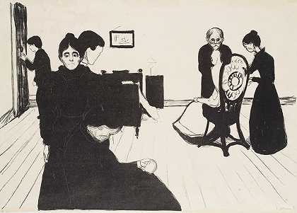 在西官厅死亡`Death In The Sickroom (1896) by Edvard Munch