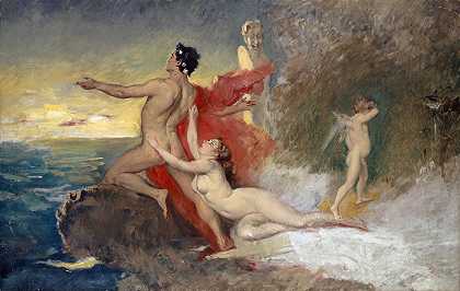 奥德修斯和普拉斯克斯索`Odysseus and Calypso (1872) by Frank Buchser