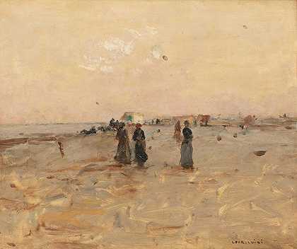 在沙滩上`On The Beach by Luigi Loir