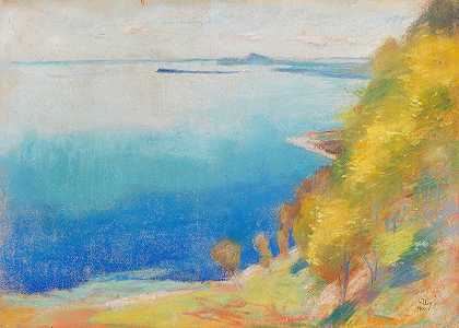 Gardasee（Gardone）`Gardasee (Gardone) (1900) by Lesser Ury