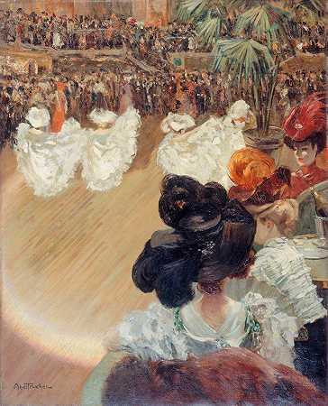 塔巴林球的Quadrille`Quadrille au bal Tabarin (1906) by Louis Abel-Truchet