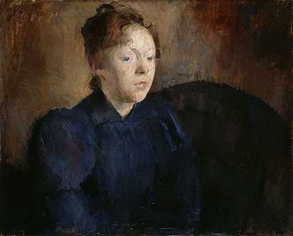 Nenna Janson Nagel，B.Backer Lunde肖像`Portrait of Nenna Janson Nagel, b. Backer Lunde (1892) by Harriet Backer