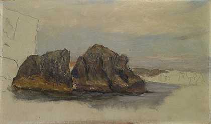 布列塔尼的两个岩石`Two Rocks in Brittany by William de Goumois