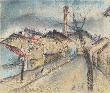 ulica naperferí.`Ulica na periférií (1924–1927) by Konštantín Bauer