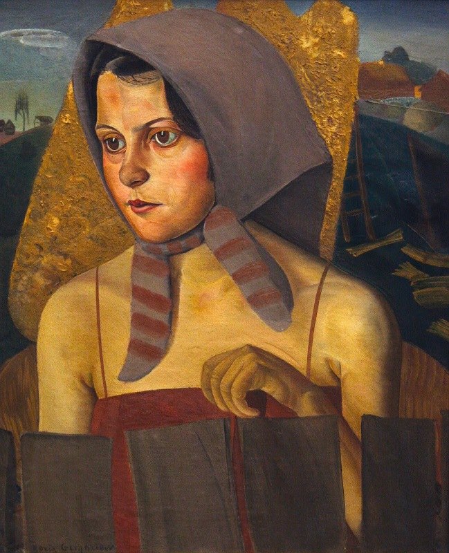 俄罗斯农民女孩`Russian Peasant Girl (1924) by Boris Grigoriev