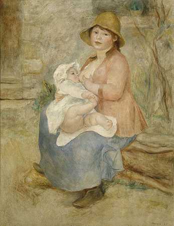 产妇`Maternity (1885) by Pierre-Auguste Renoir