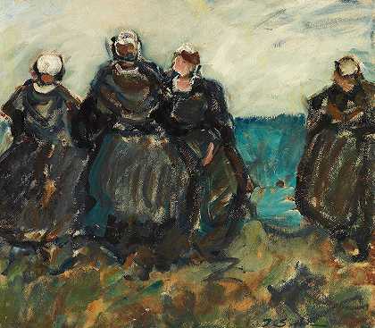 BretonischeBäuerinnen.`Bretonische Bäuerinnen (1912) by Julius Seyler