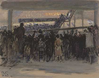 柏林斯·塞赫斯塔伦森`Berliner Sechstagerennen (1909) by Max Slevogt