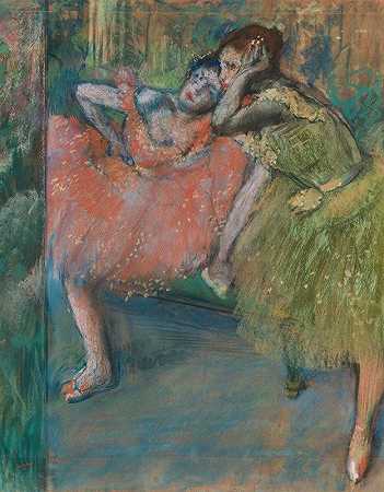 家舞者`Danseuses Au Foyer (circa 1901) by Edgar Degas