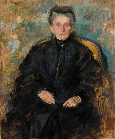 JadwigaSapieżyna出生的肖像Sanguszko`Portrait of Jadwiga Sapieżyna née Sanguszko (1910) by Olga Boznanska