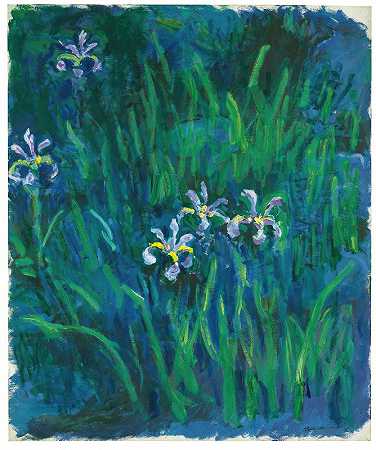 鸢尾花`Iris by Claude Monet