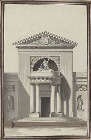 `Facade for a Church with a Sculpture Representing Faith (c. 1768) by Louis Gustave Taraval