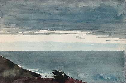 prout;脖子，晚上`Prouts Neck, Evening (1894) by Winslow Homer