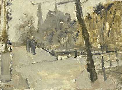 Leidsegracht，阿姆斯特丹`The Leidsegracht, Amsterdam (c. 1880 ~ c. 1923) by George Hendrik Breitner