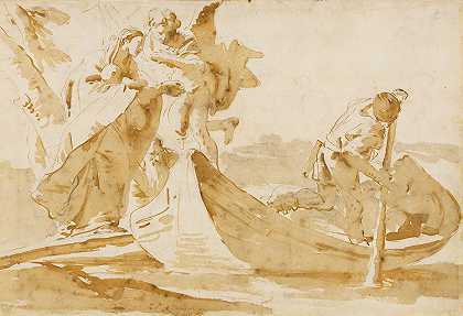 飞往埃及`Flight into Egypt (1725–1735) by Giovanni Battista Tiepolo