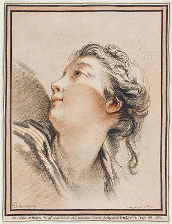 woman`Head of a Woman (1762–1772) by Gilles Demarteau the Elder