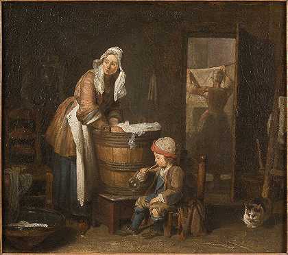 刮风女`The Washerwoman by Jean-Baptiste-Siméon Chardin