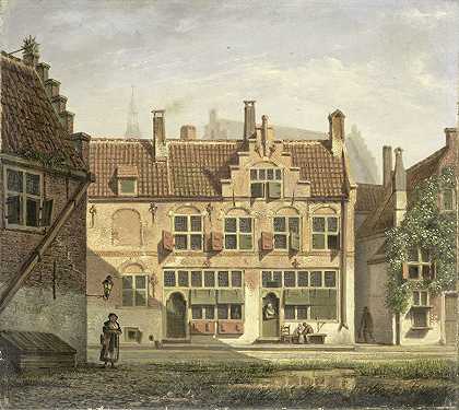在阿默斯福特的街道`A Street in Amersfoort (1826) by Johannes Jelgerhuis