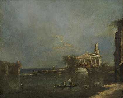 威尼斯附近的泻湖`Lagoon near Venice (1740 ~ 1800) by Francesco Guardi