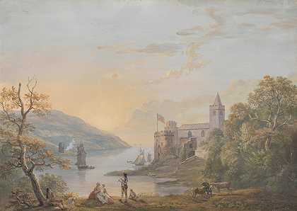 达特茅斯城堡`Dartmouth Castle by Paul Sandby