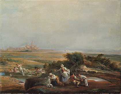 Cuerrabía（碎片）的景观`View of Fuenterrabía (fragment) (1786) by Luis Paret y Alcázar