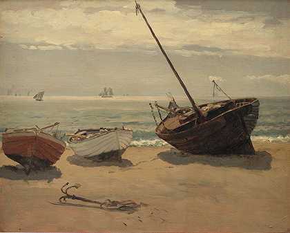 BådePåStranden.SKagen.`Både på stranden. Skagen (1854 ~ 1913) by Wilhelm Xylander