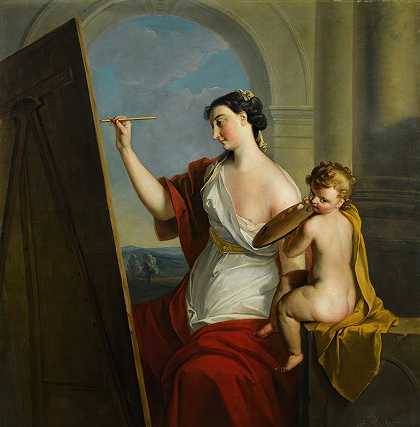 绘画的寓言`Allegory of painting (1740) by Philippe Mercier