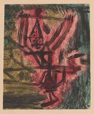 掠夺小丑我（消防小丑）`Feuer Clown I (Fire Clown) (1921) by Paul Klee