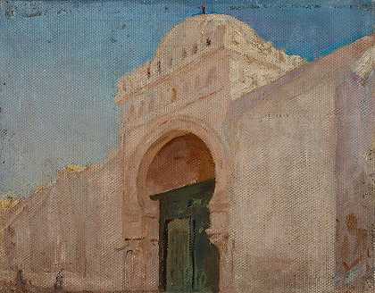 Kairouan（理发荫的清真寺的入口）`Kairouan (Entrance to the Mosque of the Barber) (1911) by Jan Ciągliński