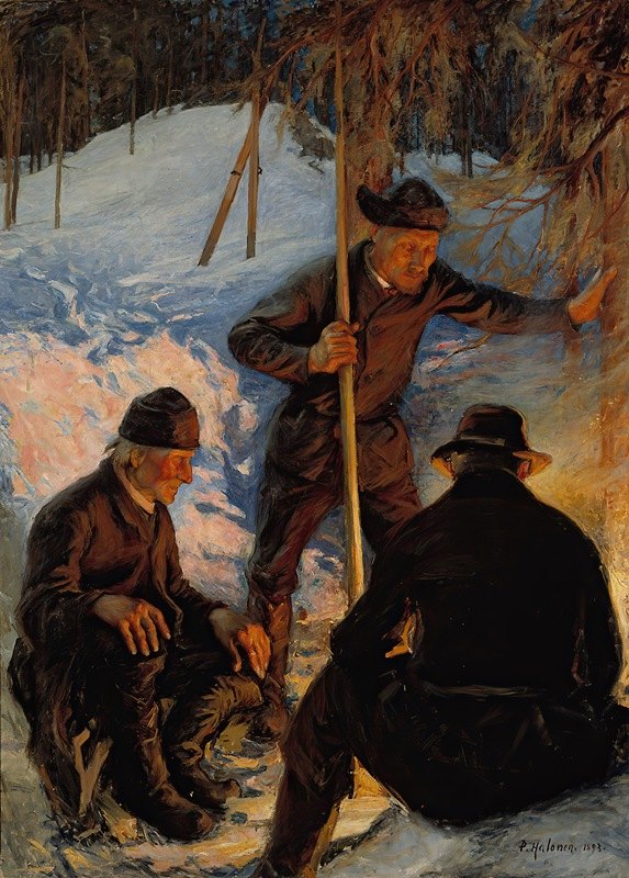 `Lumberjacks around a Campfire (1893) -