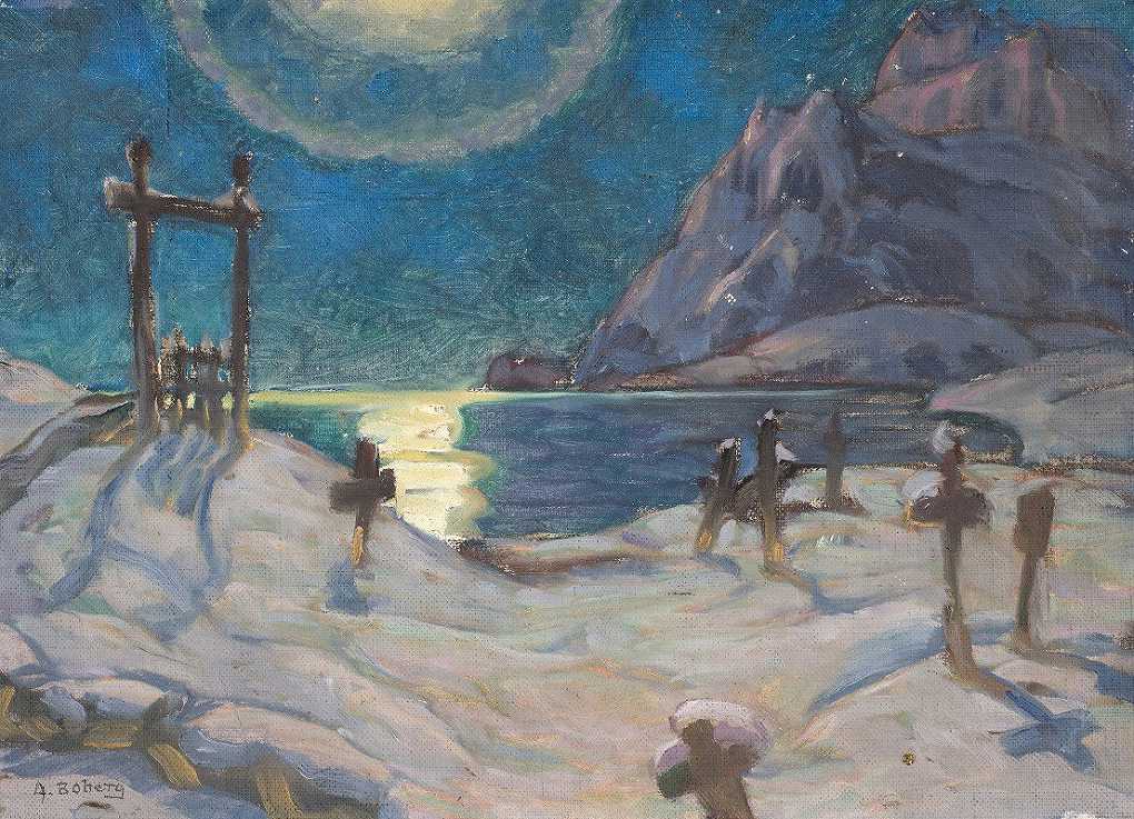 `The Graveyard in the Mountains. Study from Lofoten (1920) -