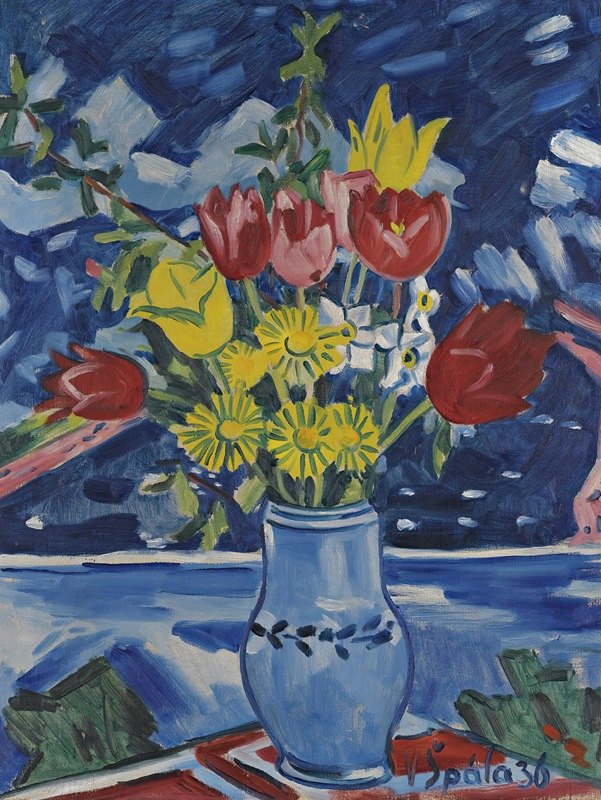 `Still Life Of Flowers In A Vase-