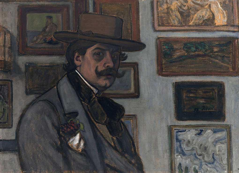 `Self`Portrait in a brown hat (1897) -