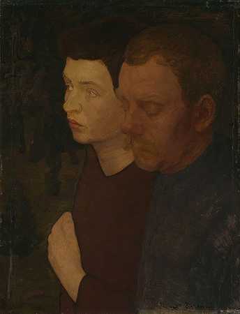 画家Oluf Wold Torne和Alfred Hauge的肖像`Portraits of the Painters Oluf Wold~Torne and Alfred Hauge (1894) by Thorvald Erichsen