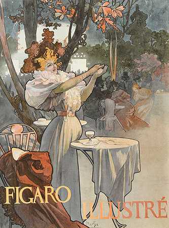 费加罗`Figaro by Alphonse Mucha