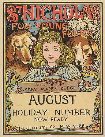 世纪假期号码年轻人圣尼古拉斯，八月`The Century; Holiday Number; St. Nicholas for Young Folks, August (1894) by Louis Rhead