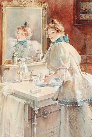 象牙肥皂广告插画`Ivory Soap ad illustration (c. 1900) by Walter Granville-Smith