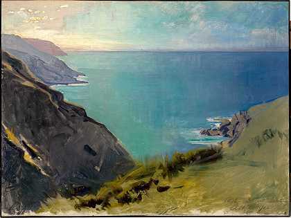 康沃尔岬`Cornish Headlands (1898) by Abbott Handerson Thayer