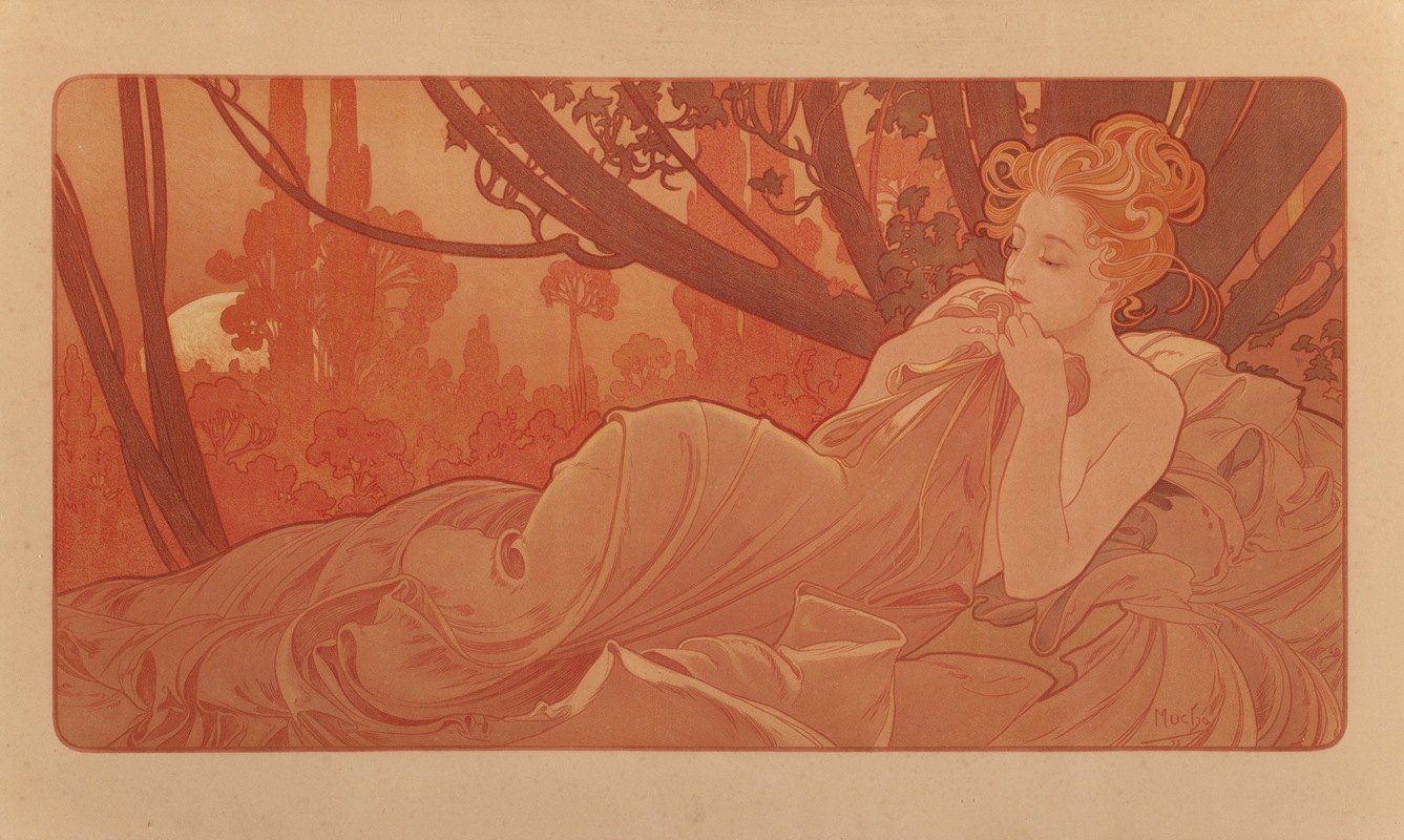 黎明`Dawn (1899) by Alphonse Mucha