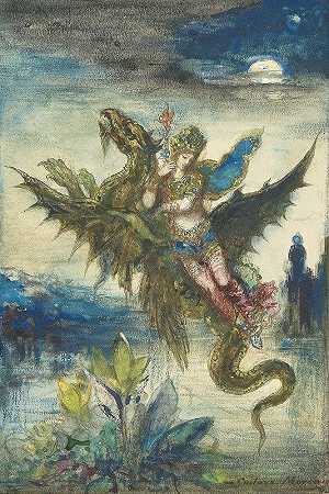 东方之梦`Dream Of The Orient by Gustave Moreau