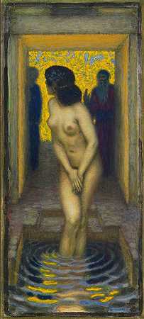 苏珊娜·伊姆巴德`Susanna im Bade (1913) by Franz von Stuck