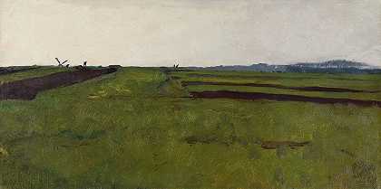 田野景观`Landscape with fields (1885 1922) by Willem Witsen