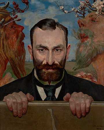 费利克斯·贾西恩斯基肖像`Portrait of Feliks Jasieński (1903) by Jacek Malczewski