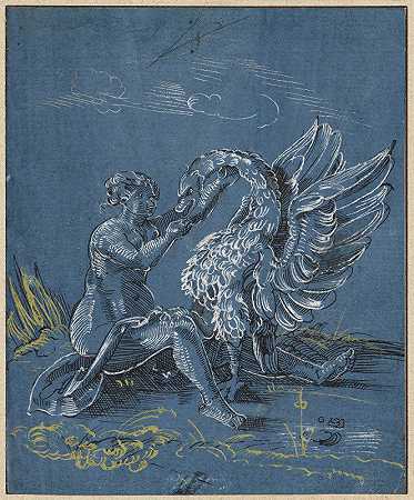 莱达和天鹅`Leda and the swan by Virgil Solis