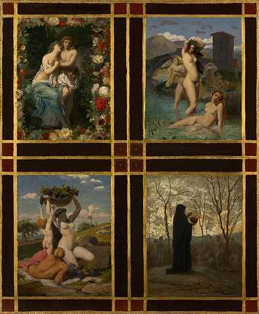 四季`The Four Seasons (1850) by Henri-Pierre Picou