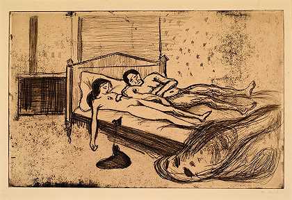 死去的恋人（双重自杀）`The Dead Lovers (Double Suicide) (1991) by Edvard Munch