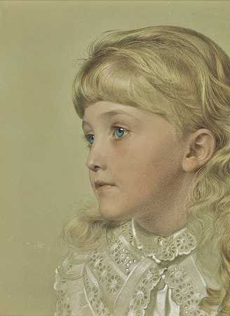 梅·吉利兰肖像`Portrait of may gillilan by Frederick Sandys