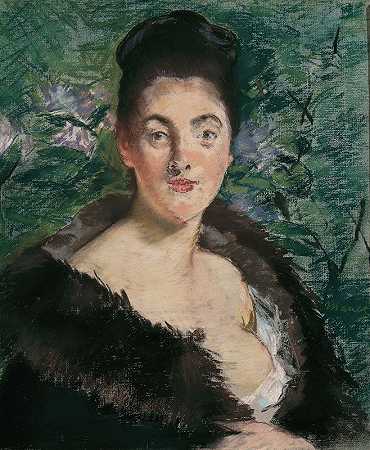 皮草女士`Lady in fur (1880) by Édouard Manet