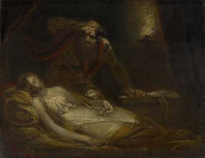 奥赛罗和苔丝狄蒙娜`Othello and Desdemona by Theodor Matthias von Holst